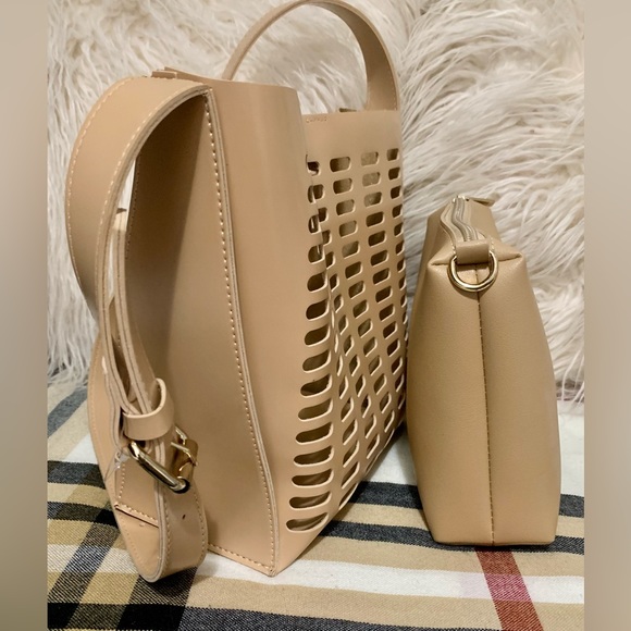 🌺 MELIE BIANCO🌺BOUQUET 2 PIEZAS 🌺CAQUI/CREMA 🌺PIEL GENUINA 🌺#MBV - Picture 2 of 16